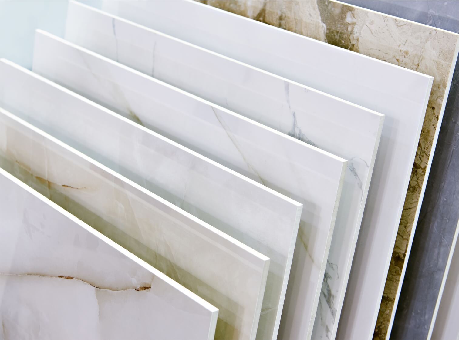 Large-format tile installation detail